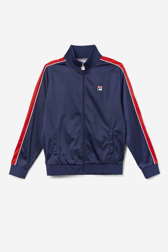 Fila Jacket Mens Navy - Wicks Track - Philippines 4839651-ZU